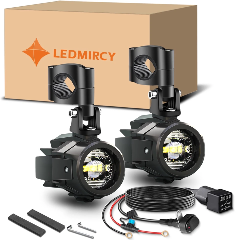 Luces antiniebla auxiliares LED 60W para BMW R1200GS F650GS F800GS K1600 750GS F850GS EE. UU. Foto 1 de 4