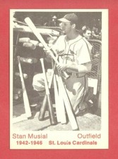 RARE ORIGINAL 1975 TCMA (BB) Stan Musial "1942-1946" CARDINALS CARD #NNO HOF'er