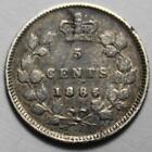 Canada 1886 Large 6 Silver 5 Cents, Old Date Queen Victoria (111b)