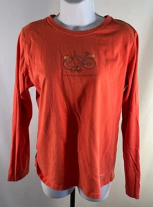 Womens Life is Good Long Sleeve Tshirt Diversified Portfolio Biking Kayak Medium - Picture 1 of 5