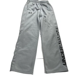 Under Armour Youth Large Jogging Pants Joggers Grey Coldgear Loose - Picture 1 of 7