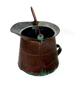  3 Gallon Copper Liquid Measure Milk Pail Bucket ca 1800s Dented 00101010 - Picture 1 of 9