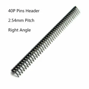 40P Pins Header Male Plug 2.54mm Pitch PCB Single Row Connector Right Angle - Imagen 1 de 2