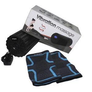Vibrating Roller Back Massager Black With Blue Knee Sleeve Protector Set - Picture 1 of 6
