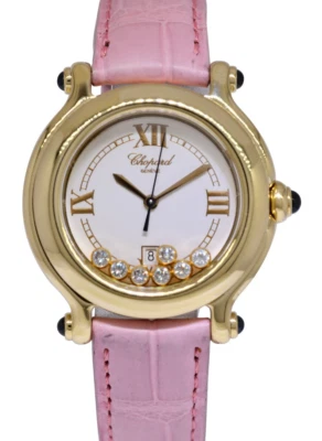Reloj para dama Chopard Happy Sport oro amarillo 18k 7 diamantes flotantes 27/6144-23 Foto 1 de 4