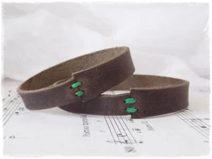 Bracciale Bracciale in Pelle Rustico In Pelle Bracciale Elfo Marrone Bracciale Bosco - Foto 1 di 12