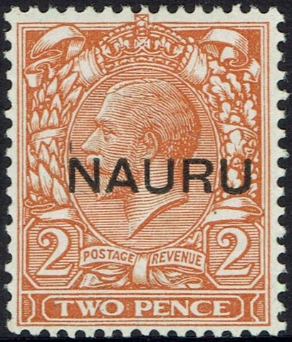 NAURU 1916 KGV 2D MNH ** CENTER OVERPRINT Cover