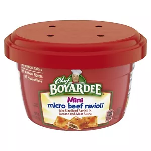 Chef Boyardee Mini Micro Beef Ravioli ๐ Microwave Food, 7.5 OZ (12 Bowls) - Picture 1 of 5