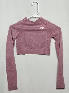 Gymshark Vital Seamless Long Sleeve Crop Top Pink XSmall - Picture 1 of 4