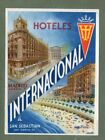 RARE Hotel luggage label Spain Internacional San Sebastian #537
