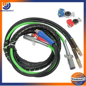 12FT 3-in-1 Wrap Set Air Line Hose w/Accessories Fit For Semi Truck Trailer New - Bild 1 von 12