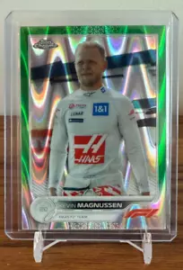 2022 Topps Chrome Formula 1 F1 Kevin Magnussen #74 Green RayWave 11/99 - Picture 1 of 2