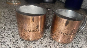 2X - New Russian Standard Vodka Copper Brass Metal Moscow Mule Drink Cups - Picture 1 of 4