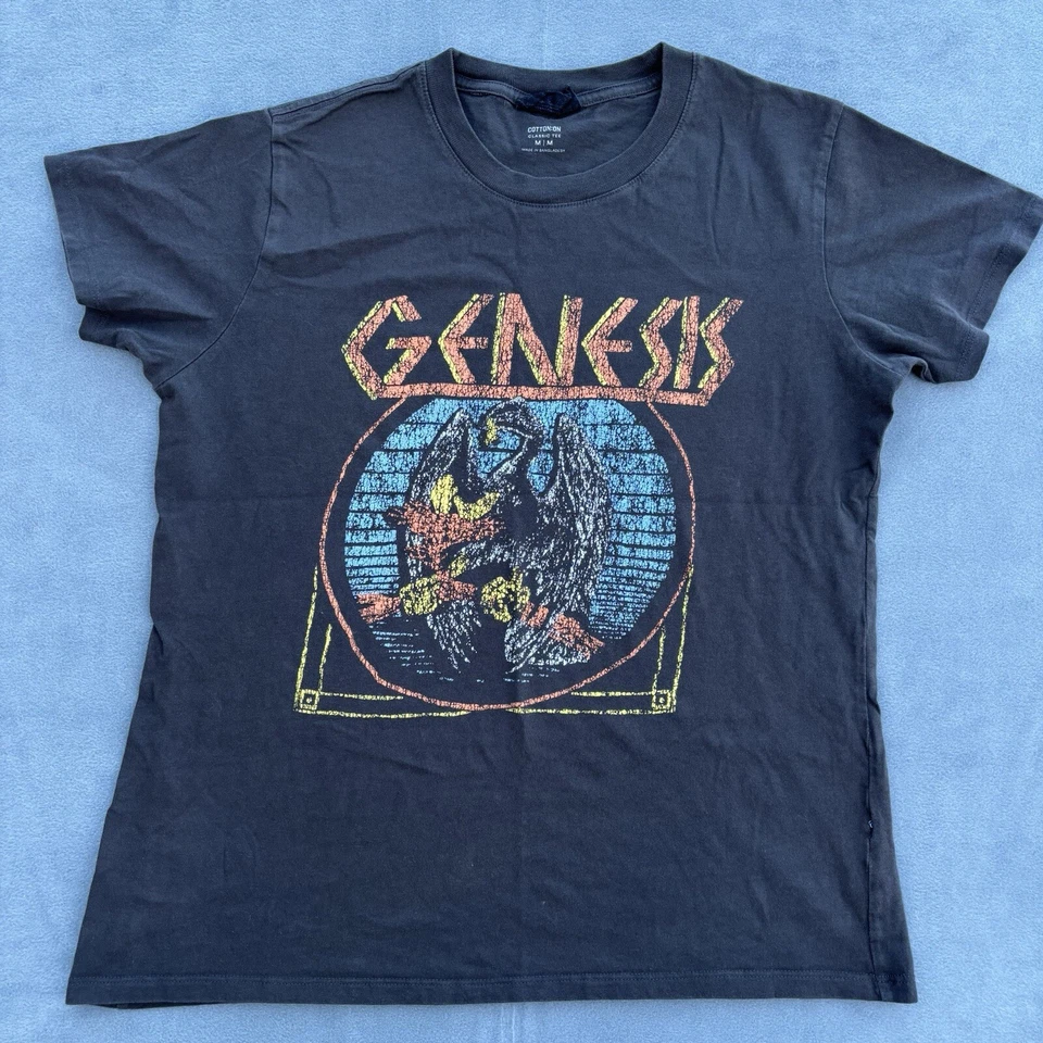 Genesis Vintage Distressed Rock Band T-Shirt Tony Banks  Phil Collins - Image 1 of 4