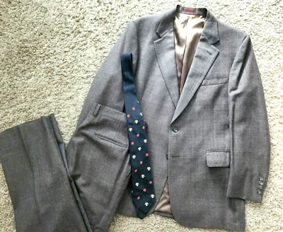 Vintage 80s Flannel Suit Cricketeer | 42L Long - 35 x 32 | Glen Plaid Brown Euc! - Image 1 of 4