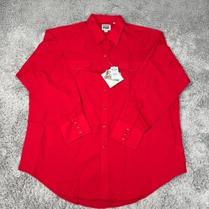 Ely Cattleman Mens Shirt 2XL Red Button Up Pearl Snap Long Sleeve Western NWT - Picture 1 of 11