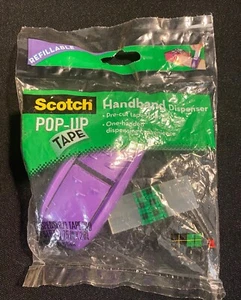 Scotch Pop-Up Tape Handband Dispenser With 50 Tape Strips Purple-NEW - Picture 1 of 3