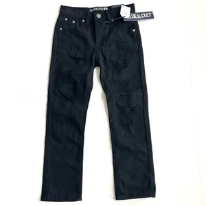 New BLUE CULT Little Boys Patch Repair Distressed Jean SIZE 7 Black Denim - Picture 1 of 9