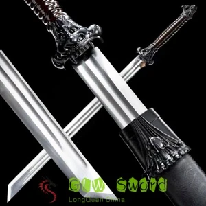 Real Chinese KungFu Jian WuShu Dao Sword Katana High Manganese Steel Blade Sharp - Picture 1 of 11