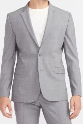 NWT EXPRESS GRAY EXTRA SLIM MODERN TECH SUIT JACKET SZ 36R - Image 1 of 4
