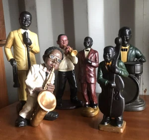 7er Set Harz & Porzellan Jazz Musiker Figuren - höchste 35 cm - kostenloser Versand - Bild 1 von 9