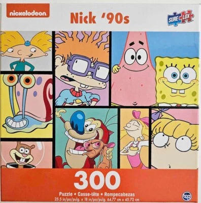Rompecabezas Nick Años 90 300 Piezas Nickelodeon Personaje Collage Edad 14+ 18 x 25" Foto 1 de 4