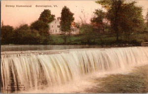 Postal Dewey Homestead Bennington Vermont parte posterior dividida sin publicar tipo Alber - Imagen 1 de 2