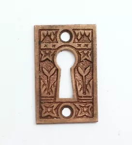 Antique 1.687 in. Textured Brass Door Keyhole Cover Plate - Picture 1 of 2