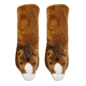 Horse Play - Kids' Plush Animal Slipper Socks - Picture 1 of 9