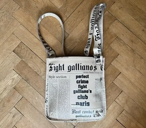 Vintage Galliano Gazette Crossbody Leather Bag - Picture 1 of 18