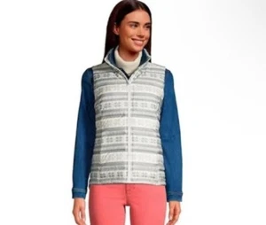 Lands' End Womens Down Filled Puffer Vest Size 2X Full Zip Winter Duck Down - Picture 1 of 10