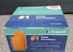Xcxpark #1 Münzumschläge 200 Stück braun 2,25 x 3,5 Zoll - Bild 1 von 3