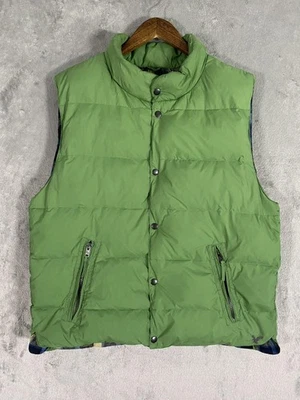 Chaleco American Eagle Outfitters Talla XL Verde Abajo Puffer Franela Forrado Cremallera A Presión Foto 1 de 4