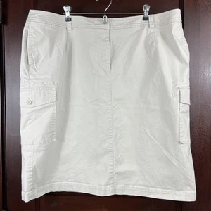 Falda Talbots Mujer Beige Caqui Talla 20W Bolsillos Mezcla Algodón - Imagen 1 de 14