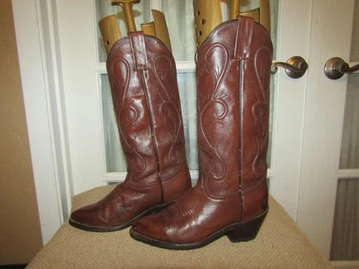 Botas vaqueras de cuero marrón vintage Dan Post para mujer talla 6 M DP3211R Foto 1 de 4