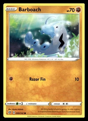 Barboach Common 099/192 SWSH02: Rebel Clash Pokemon Card - Image 1 of 2