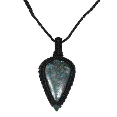 Handmade Ruby Zoisite Macrame Thread Gemstone Jewelry 20-36''Ad Necklace - Image 1 of 4