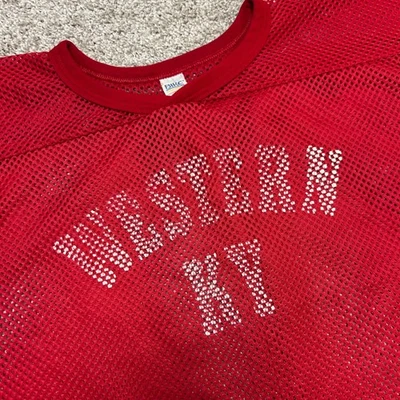 Винтажная тренировочная футболка с сеткой Western Kentucky Hilltoppers размер L/XL США укороченная - Изображение 1 из 4