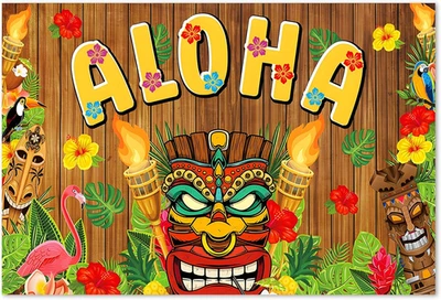 Hawaii Flamingo Party Deko Foto Hintergrund Sommer Pool Party Zubehör - Bild 1 von 4