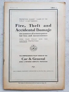 THE MOTOR MAGAZINE 6 DEC 1932 FIRE THEFT AND ACCIDENTAL DAMAGE - Picture 1 of 5