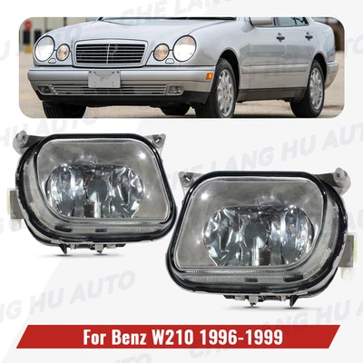Pair Left&Right Side Fog Light Lamp Gray LED For Mercedes Benz W210 1996-99 — 第 1/4 张图片
