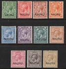 NAURU 1916 SC. #1-12 1/2d GREEN TO 1/- BISTRE MINT HR SET CAT $108.60