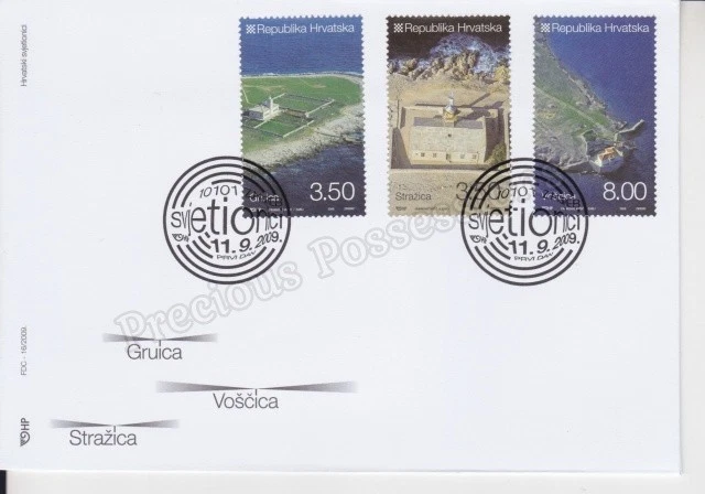 CROATIA FDC FIRST DAY COVER 2009 LIGHTHOUSES STAMP SET - Image 1 of 1