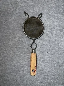 Colador de malla vintage bolsa de té escurridor colador mango de madera - Imagen 1 de 4
