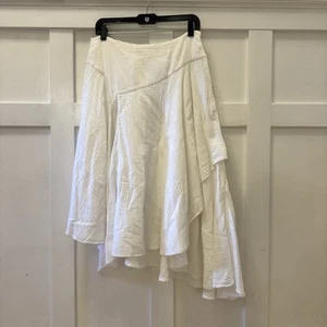 NWT Soft Surroundings Boho Gauzy Midi Skirt Size:M Asymmetrical Hem White - Picture 1 of 14