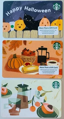STARBUCKS CARD 2025 - HAPPY HALLOWEEN 🎃 3 CARDS - Image 1 of 2