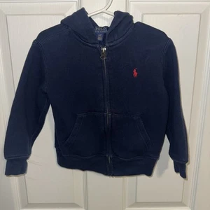 Ralph Lauren Polo Full Zip Up Hoodie Sweater Toddlers 3T - Picture 1 of 8
