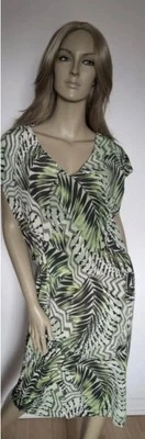 Beautiful Dress Size 14 By Autonomy NWOT Green White Black Stretch - Image 1 of 3