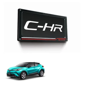 License Plate Frame Holder Screen Black Red Fits Toyota C-HR Suv 2018 19 - Picture 1 of 5