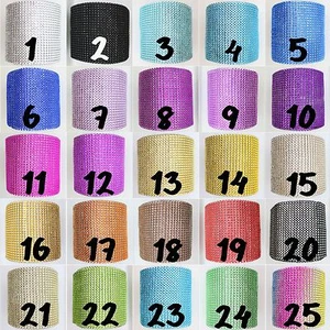 4,75" x 10 yardas CINTA BLING ENVOLVENTE DE MALLA DIAMANTE CRISTAL ESTRÁS - Imagen 1 de 19